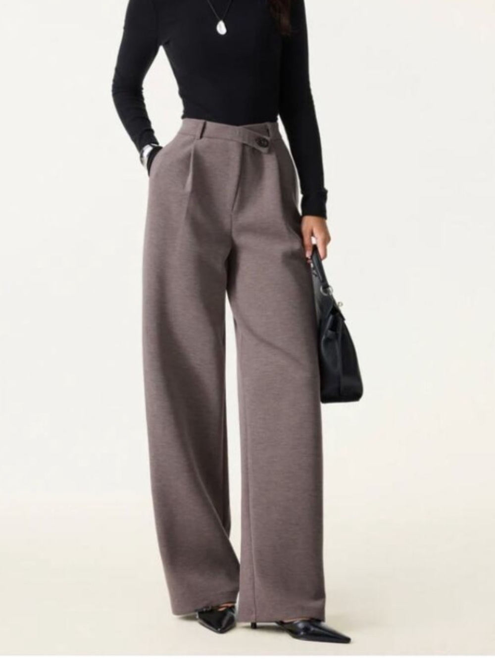 OGL Wide-Leg Trousers in Taupe - Picture 2 of 11